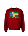 Portland Oregon Flag Text Adult Dark Sweatshirt-Sweatshirts-TooLoud-Deep-Red-Small-Davson Sales