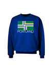 Portland Oregon Flag Text Adult Dark Sweatshirt-Sweatshirts-TooLoud-Deep-Royal-Blue-Small-Davson Sales