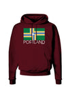 Portland Oregon Flag Text Dark Hoodie Sweatshirt-Hoodie-TooLoud-Maroon-Small-Davson Sales
