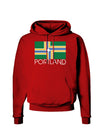 Portland Oregon Flag Text Dark Hoodie Sweatshirt-Hoodie-TooLoud-Red-Small-Davson Sales