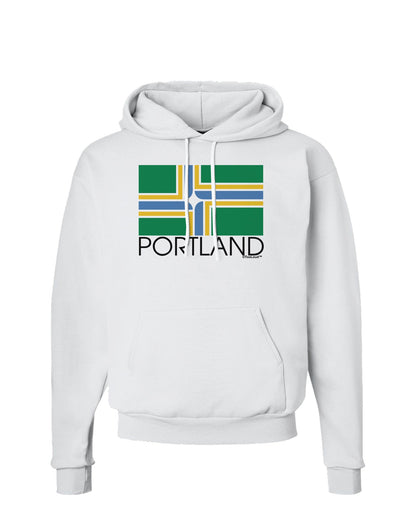 Portland Oregon Flag Text Hoodie Sweatshirt-Hoodie-TooLoud-White-Small-Davson Sales