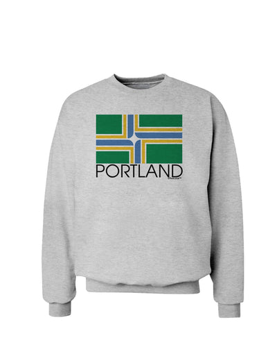 Portland Oregon Flag Text Sweatshirt-Sweatshirts-TooLoud-AshGray-Small-Davson Sales