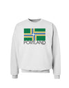 Portland Oregon Flag Text Sweatshirt-Sweatshirts-TooLoud-White-Small-Davson Sales