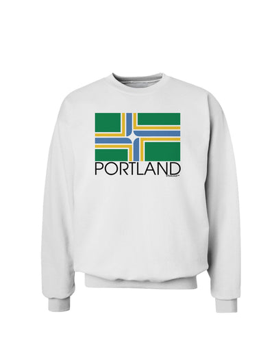 Portland Oregon Flag Text Sweatshirt-Sweatshirts-TooLoud-White-Small-Davson Sales