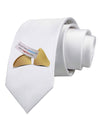 Positive Life - Fortune Cookie Printed White Necktie