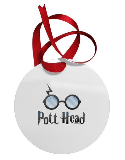 Pott Head Magic Glasses Circular Metal Ornament-Ornament-TooLoud-White-Davson Sales