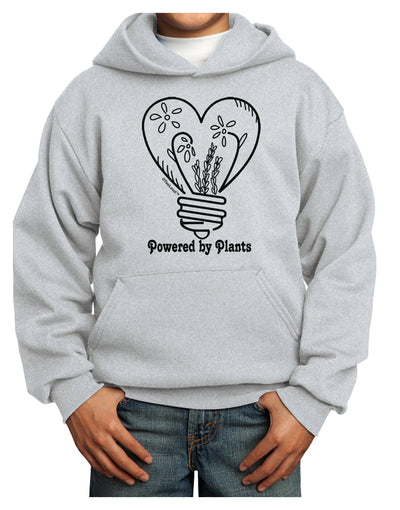 Powered by Plants Youth Hoodie Pullover Sweatshirt-Youth Hoodie-TooLoud-Ash-XS-Davson Sales