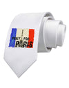 Pray For Paris Watercolor Printed White Necktie