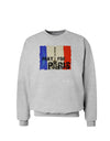 Pray For Paris Watercolor Sweatshirt-Sweatshirts-TooLoud-AshGray-Small-Davson Sales