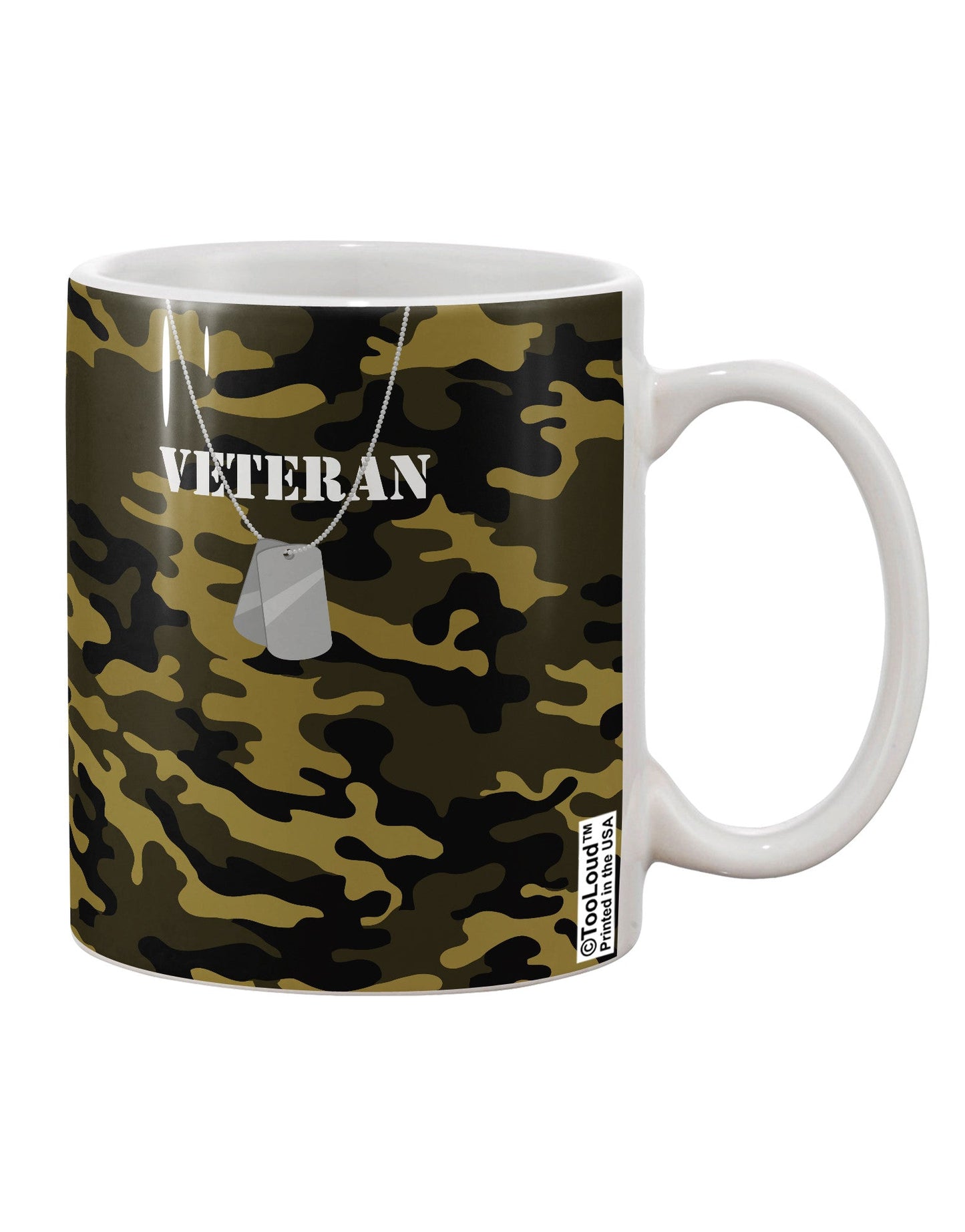 Premium 11 oz Coffee Mug with Exquisite Veteran Dog Tags Print - TooLoud-11 OZ Coffee Mug-TooLoud-White-Davson Sales
