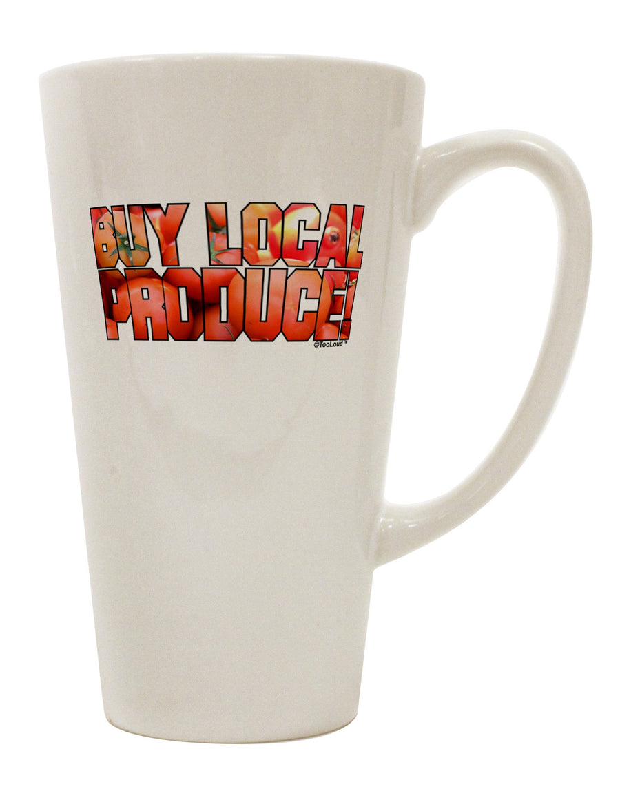 Premium 16 Ounce Conical Latte Coffee Mug for Enjoying Local Produce Tomatoes - TooLoud-Conical Latte Mug-TooLoud-White-Davson Sales