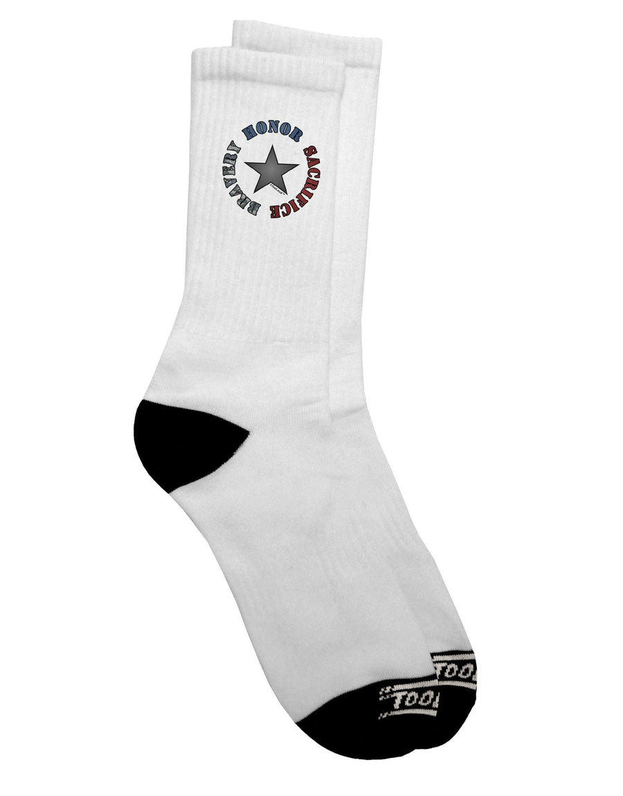 Premium Adult Crew Socks - Exemplifying Honor, Sacrifice, and Bravery - TooLoud-Socks-TooLoud-White-Ladies-4-6-Davson Sales