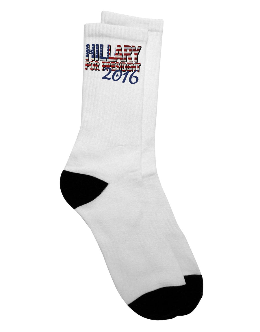 Premium Adult Crew Socks featuring Hillary for President Design - TooLoud-Socks-TooLoud-White-Ladies-4-6-Davson Sales