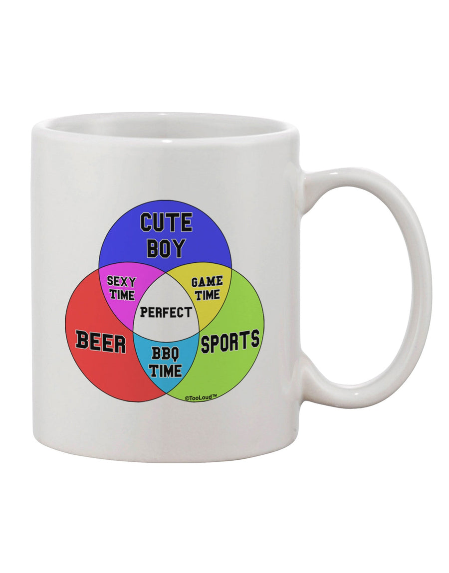 Premium Beer Boy and Sports Diagram Printed 11 oz Coffee Mug - Expertly Crafted Drinkware TooLoud-11 OZ Coffee Mug-TooLoud-White-Davson Sales