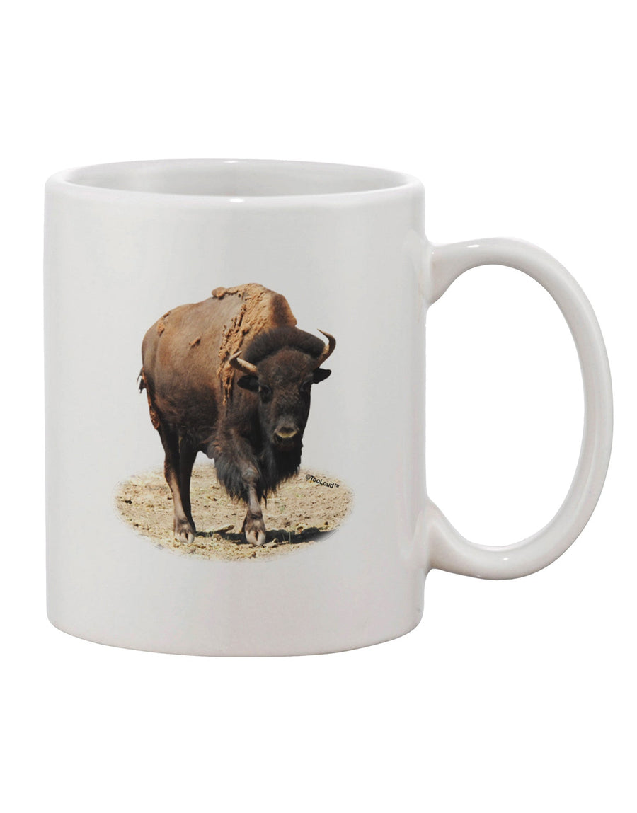 Premium Bison Cutout Printed 11 oz Coffee Mug - Expertly Crafted Drinkware TooLoud-11 OZ Coffee Mug-TooLoud-White-Davson Sales