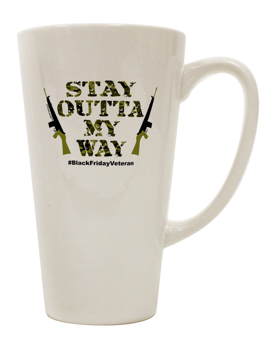 Premium Black Friday Vet - Outta My Way 16 Ounce Conical Latte Coffee Mug - TooLoud-Conical Latte Mug-TooLoud-White-Davson Sales