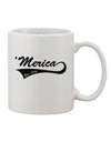 Premium Merica Established 1776 Printed 11 oz Coffee Mug - Expertly Crafted by TooLoud-11 OZ Coffee Mug-TooLoud-White-Davson Sales