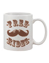 Premium Mustache Rides Imprinted 11 oz Coffee Mug - TooLoud-11 OZ Coffee Mug-TooLoud-White-Davson Sales