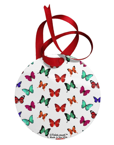 Pretty Butterflies AOP Circular Metal Ornament All Over Print-Ornament-TooLoud-White-Davson Sales