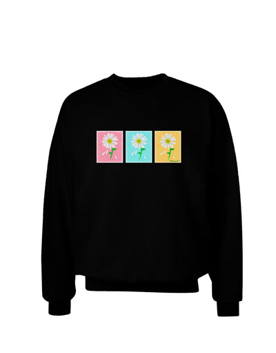 Pretty Daisies Watercolor Adult Dark Sweatshirt-Sweatshirts-TooLoud-Black-Small-Davson Sales