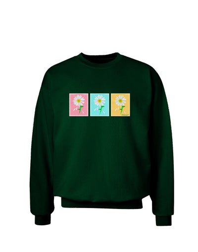 Pretty Daisies Watercolor Adult Dark Sweatshirt-Sweatshirts-TooLoud-Deep-Forest-Green-Small-Davson Sales