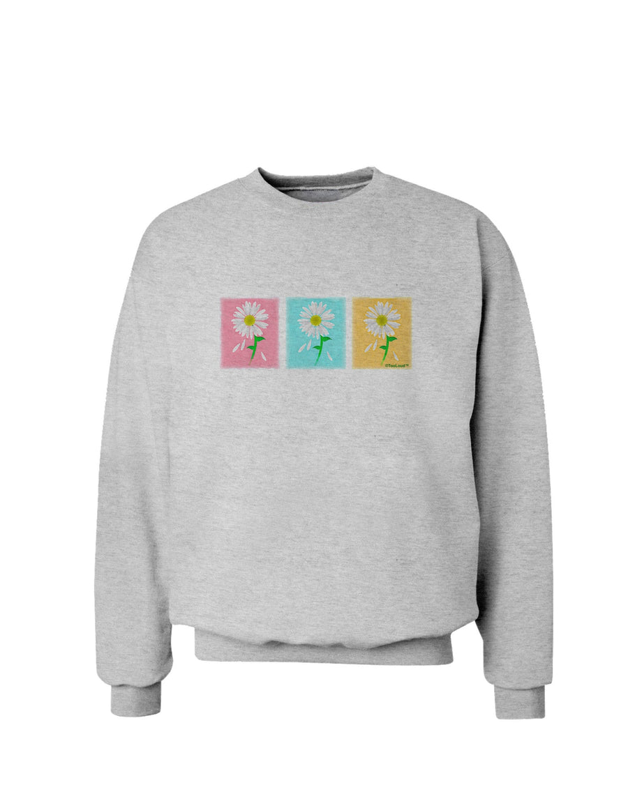 Pretty Daisies Watercolor Sweatshirt-Sweatshirts-TooLoud-White-Small-Davson Sales