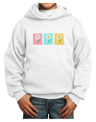 Pretty Daisies Watercolor Youth Hoodie Pullover Sweatshirt-Youth Hoodie-TooLoud-White-XS-Davson Sales