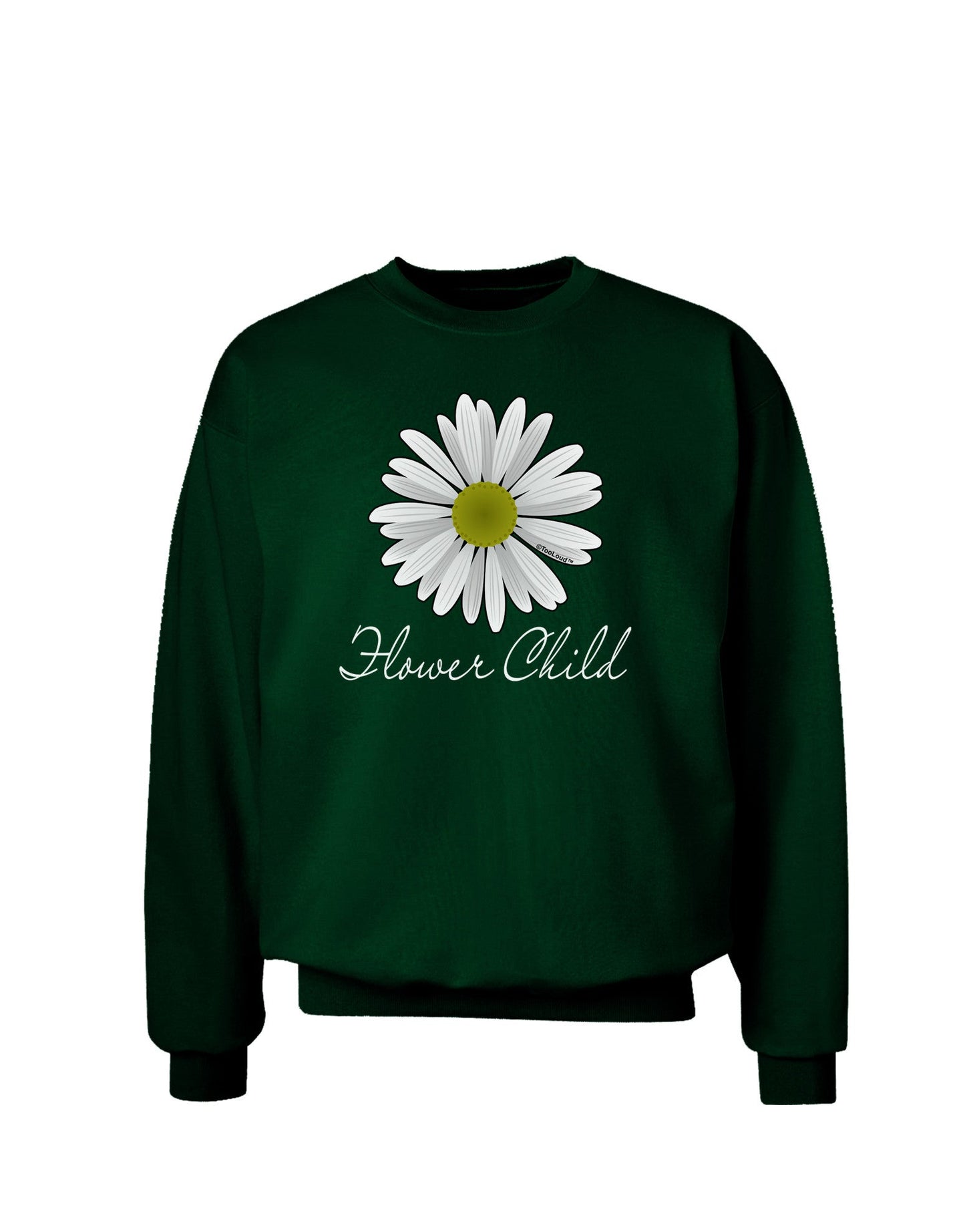 Pretty Daisy - Flower Child Adult Dark Sweatshirt-Sweatshirts-TooLoud-Deep-Forest-Green-Small-Davson Sales