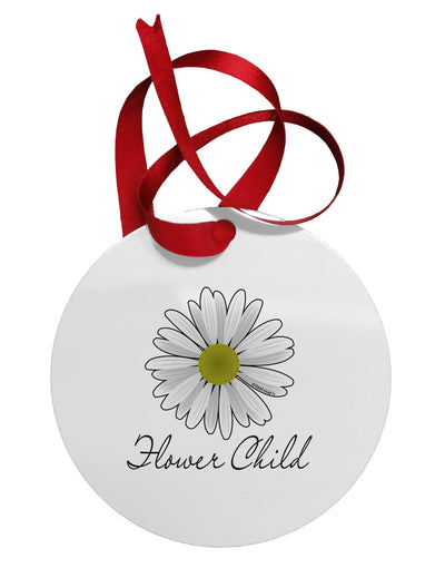 Pretty Daisy - Flower Child Circular Metal Ornament-Ornament-TooLoud-Davson Sales