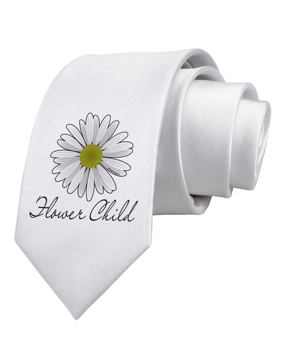 Pretty Daisy - Flower Child Printed White Necktie