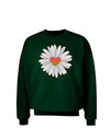 Pretty Daisy Heart Adult Dark Sweatshirt-Sweatshirts-TooLoud-Deep-Forest-Green-Small-Davson Sales