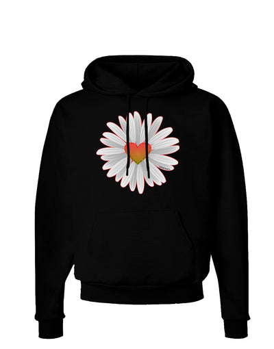 Pretty Daisy Heart Dark Hoodie Sweatshirt-Hoodie-TooLoud-Black-Small-Davson Sales