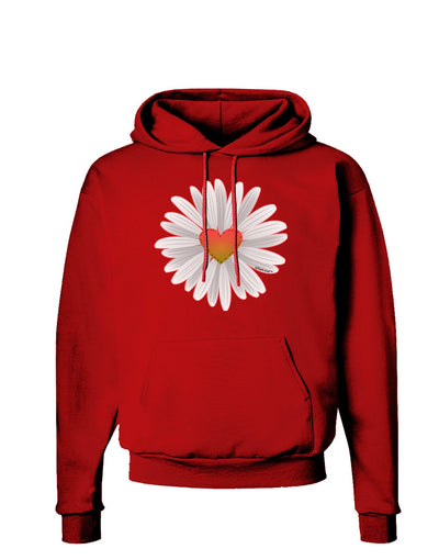 Pretty Daisy Heart Dark Hoodie Sweatshirt-Hoodie-TooLoud-Red-Small-Davson Sales