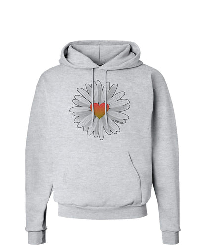 Pretty Daisy Heart Hoodie Sweatshirt-Hoodie-TooLoud-AshGray-Small-Davson Sales