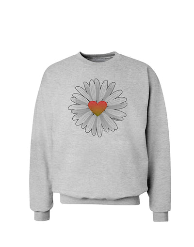 Pretty Daisy Heart Sweatshirt-Sweatshirts-TooLoud-AshGray-Small-Davson Sales
