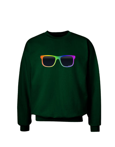 Pride Rainbow Glasses Adult Dark Sweatshirt by TooLoud-Sweatshirts-TooLoud-Deep-Forest-Green-Small-Davson Sales