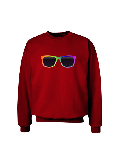 Pride Rainbow Glasses Adult Dark Sweatshirt by TooLoud-Sweatshirts-TooLoud-Deep-Red-Small-Davson Sales