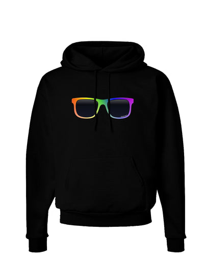 Pride Rainbow Glasses Dark Hoodie Sweatshirt by TooLoud-Hoodie-TooLoud-Black-Small-Davson Sales