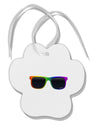 Pride Rainbow Glasses Paw Print Shaped Ornament by TooLoud-Ornament-TooLoud-White-Davson Sales