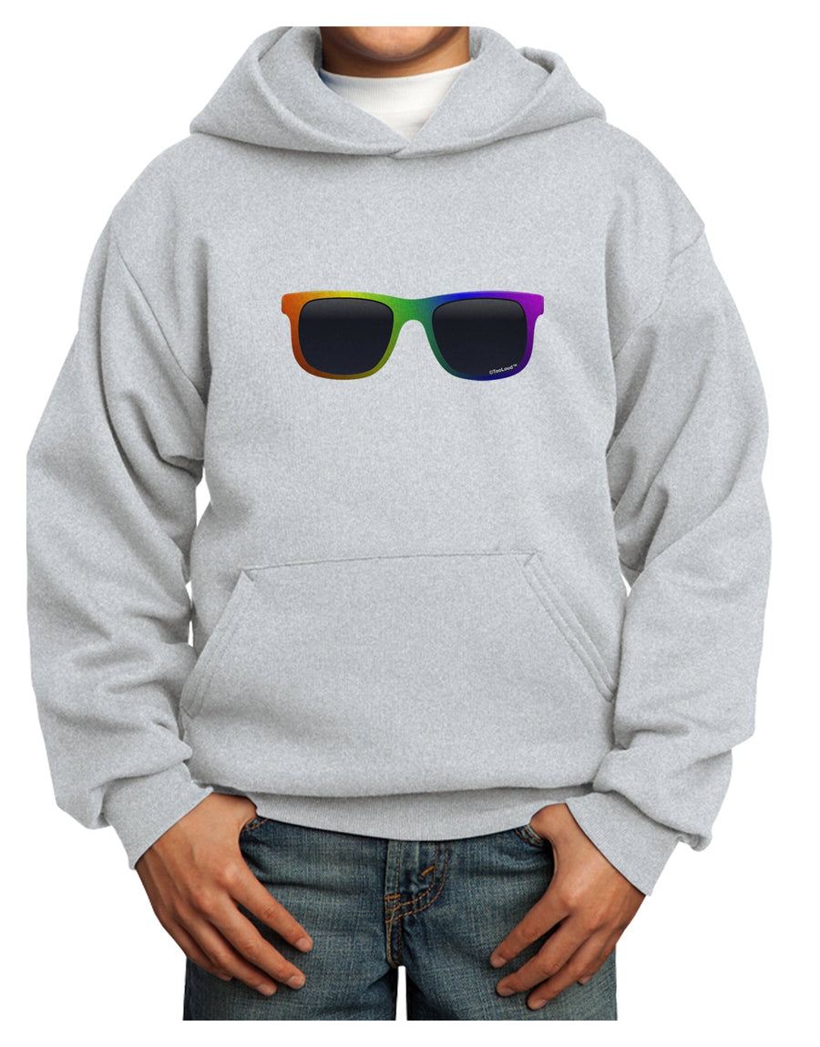 Pride Rainbow Glasses Youth Hoodie Pullover Sweatshirt by TooLoud-Youth Hoodie-TooLoud-White-XS-Davson Sales