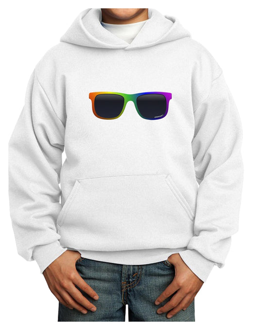 Pride Rainbow Glasses Youth Hoodie Pullover Sweatshirt by TooLoud-Youth Hoodie-TooLoud-White-XS-Davson Sales