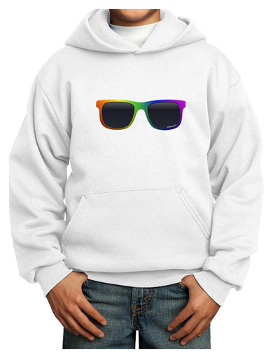 Pride Rainbow Glasses Youth Hoodie Pullover Sweatshirt by TooLoud-Youth Hoodie-TooLoud-White-XS-Davson Sales