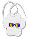 Pride Rainbow Lenses Paw Print Shaped Ornament by TooLoud-Ornament-TooLoud-White-Davson Sales