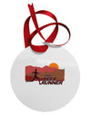 Pro Beer Runner Man Circular Metal Ornament-Ornament-TooLoud-White-Davson Sales