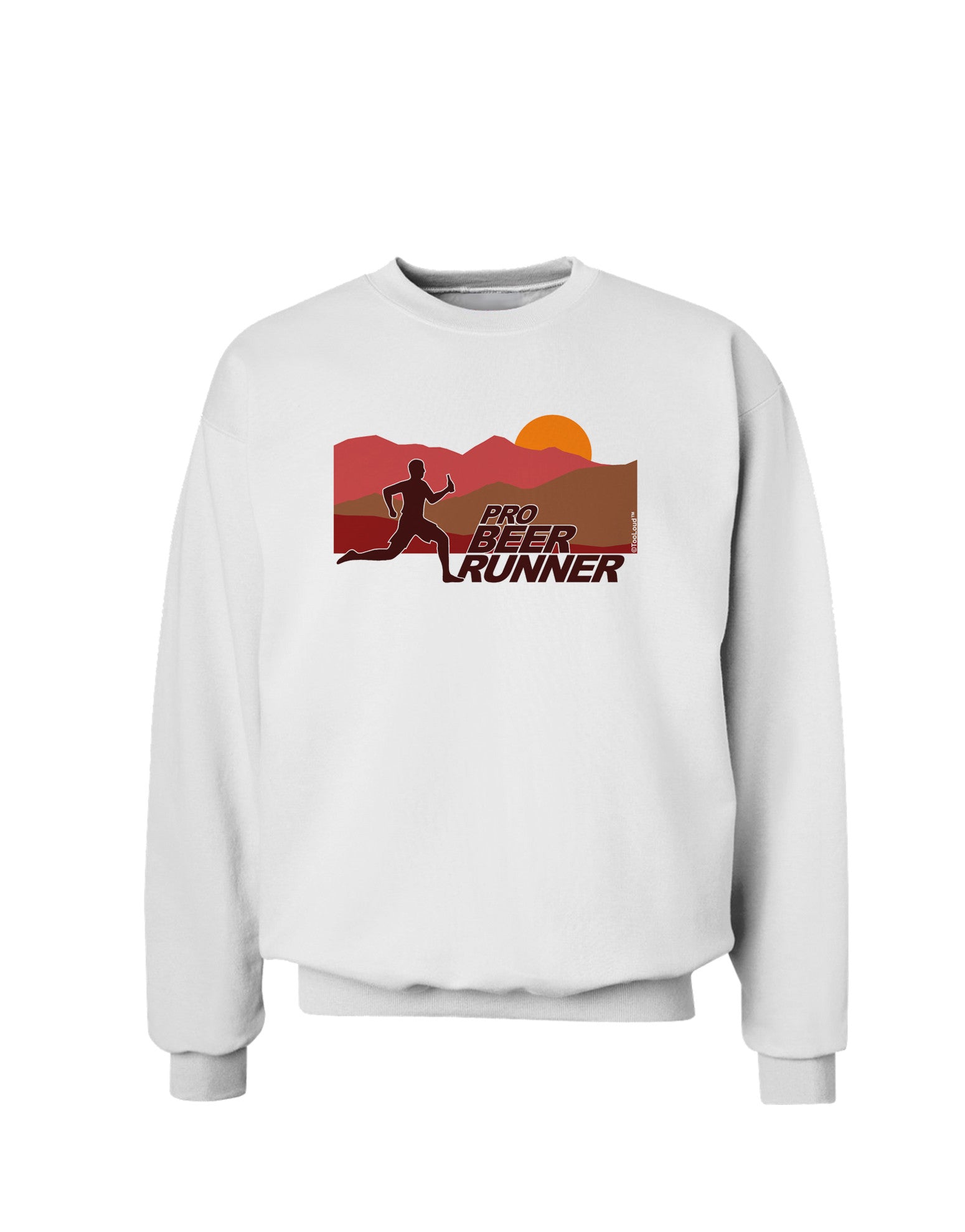 Pro Beer Runner Man Sweatshirt-Sweatshirts-TooLoud-White-Small-Davson Sales