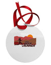 Pro Beer Runner Woman Circular Metal Ornament-Ornament-TooLoud-White-Davson Sales