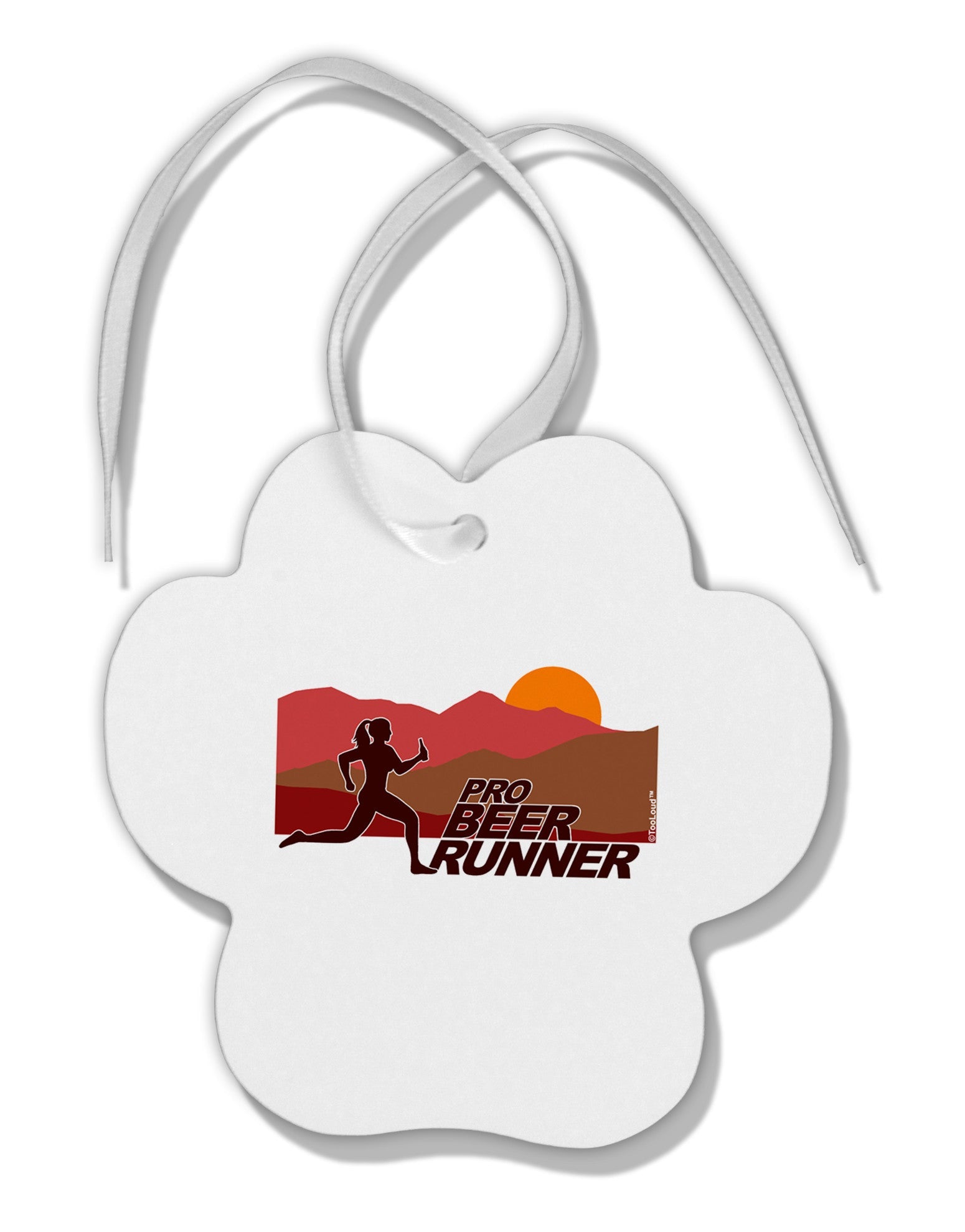 Pro Beer Runner Woman Paw Print Shaped Ornament-Ornament-TooLoud-White-Davson Sales