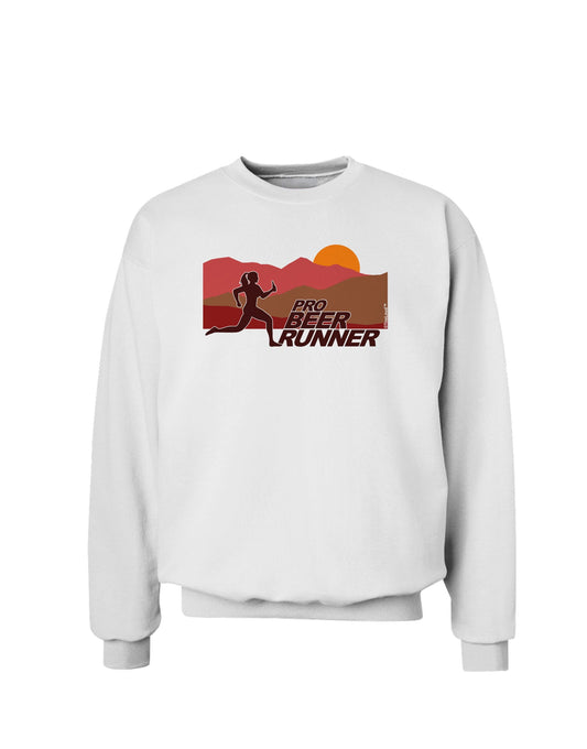 Pro Beer Runner Woman Sweatshirt-Sweatshirts-TooLoud-White-Small-Davson Sales