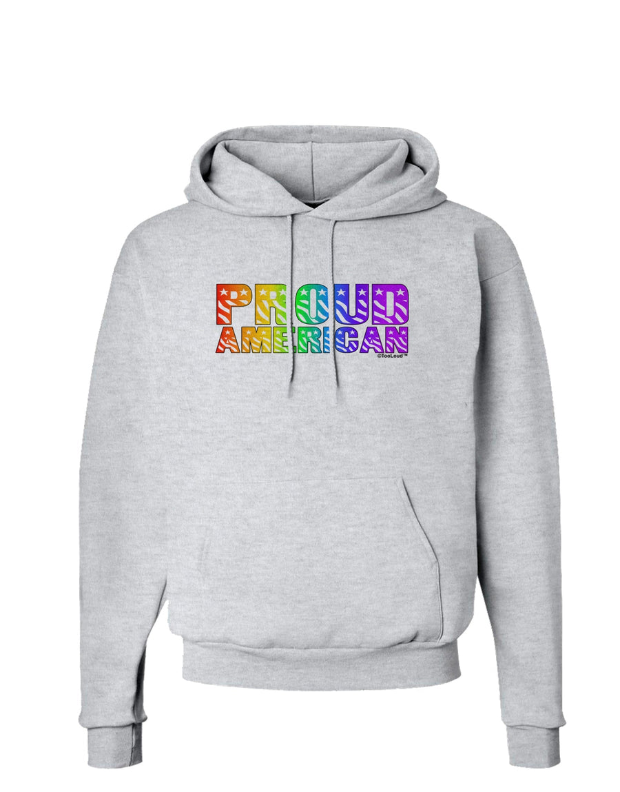 Proud American Rainbow Text Hoodie Sweatshirt by TooLoud-Hoodie-TooLoud-White-Small-Davson Sales