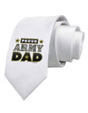 Proud Army Dad Printed White Necktie